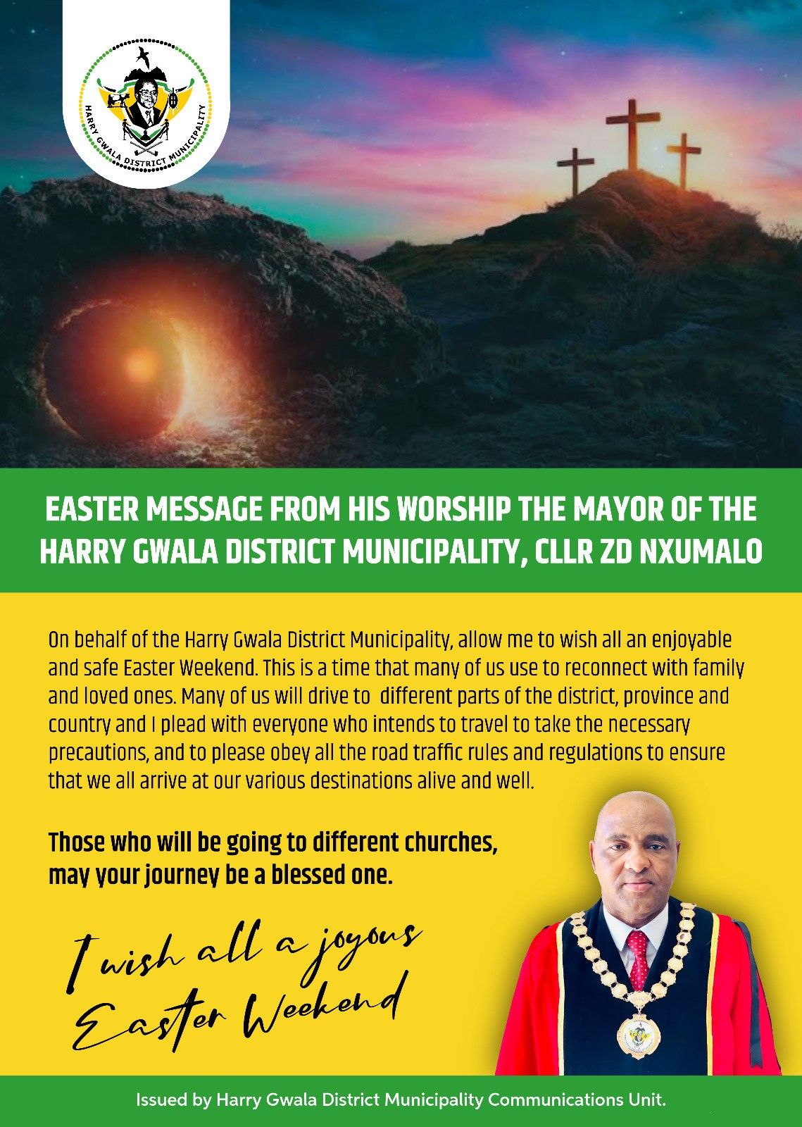 Easter Message From His Worship The Mayor of The Harry Gwala District Municipality, CLLR ZD Nxumalo