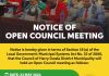 Notice Of Open Council Meeting