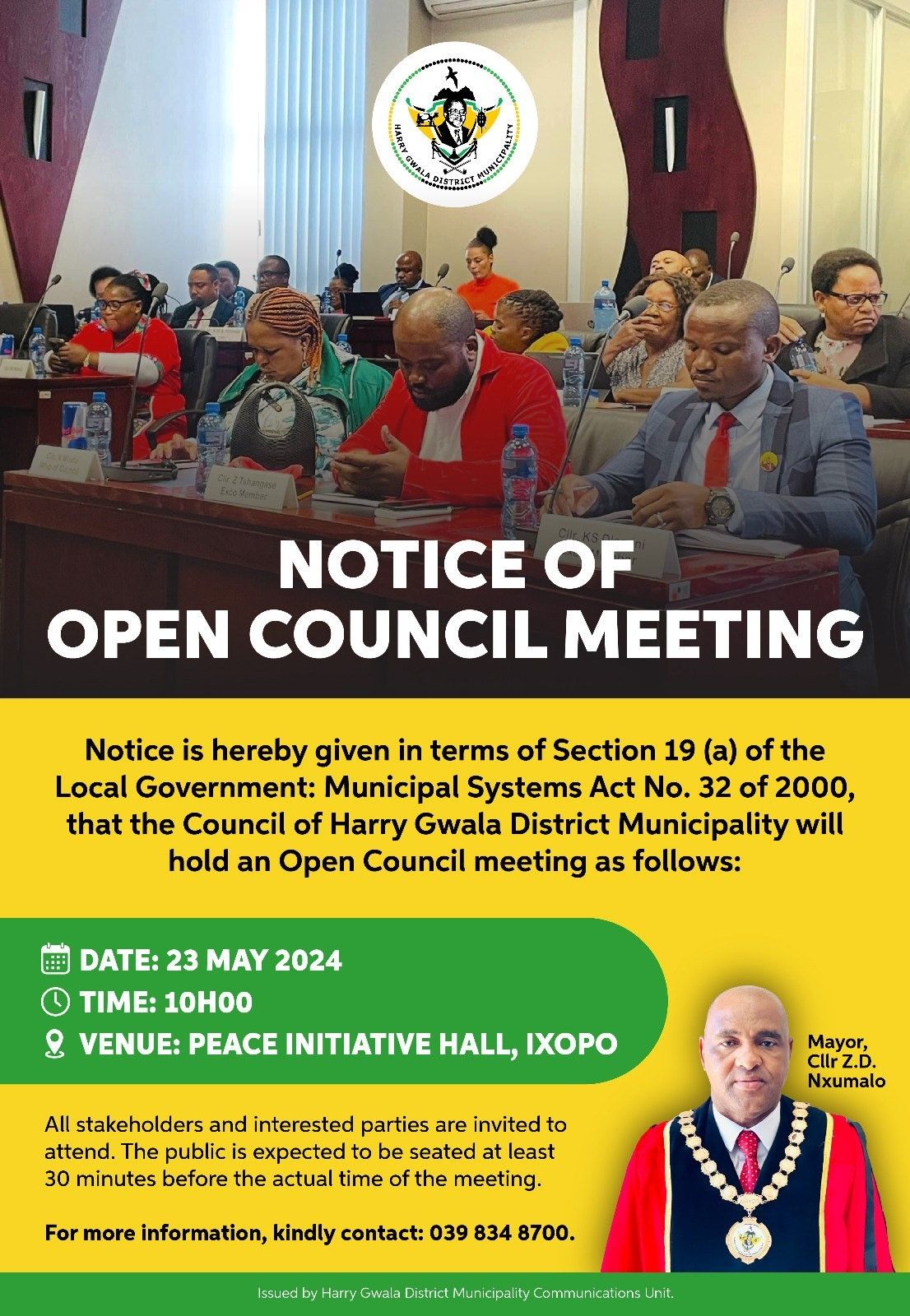 Notice Of Open Council Meeting